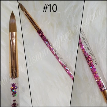 #10 100% Kolinsky Nail Brush (Aqua Rose Gold) 3 #10 100% Kolinsky Nail Brush (Aqua Rose Gold)