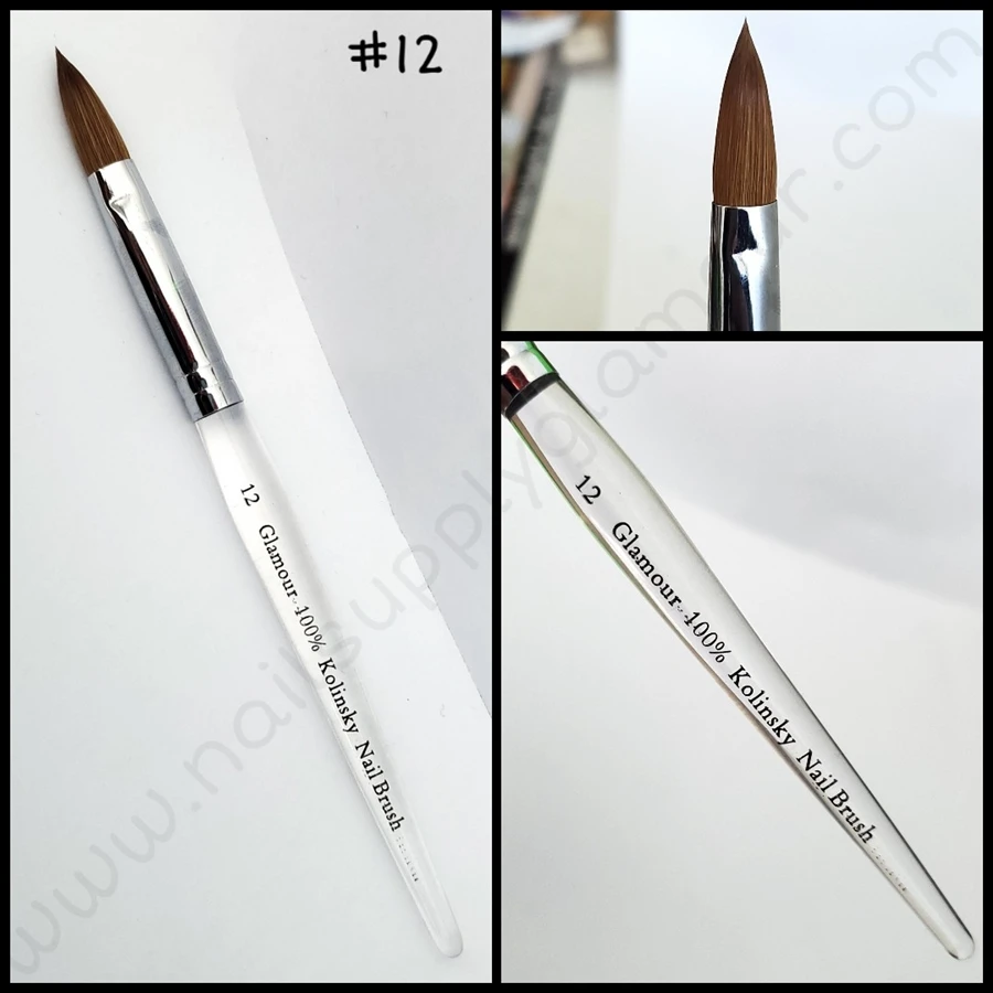 #12 100% Kolinsky Nail Brush (Clear) 3 #12 100% Kolinsky Nail Brush (Clear)