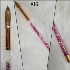 #16 100% Kolinsky Nail Brush (Aqua Rose Gold)