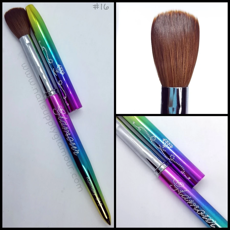 #16 100% Kolinsky Nail Brush (Diamond Rainbow) 3 #16 100% Kolinsky Nail Brush (Diamond Rainbow)