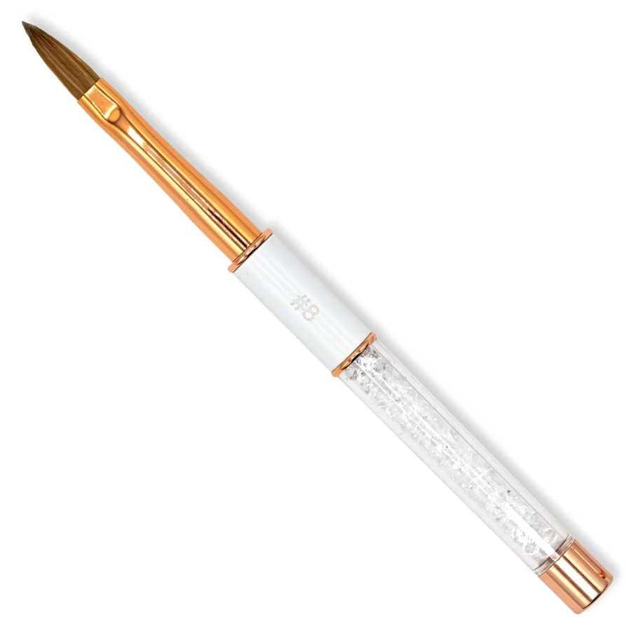 #8 100% Kolinsky Nail Brush (Clear Diamonds) 5 #8 100% Kolinsky Nail Brush (Clear Diamonds) - Image 3