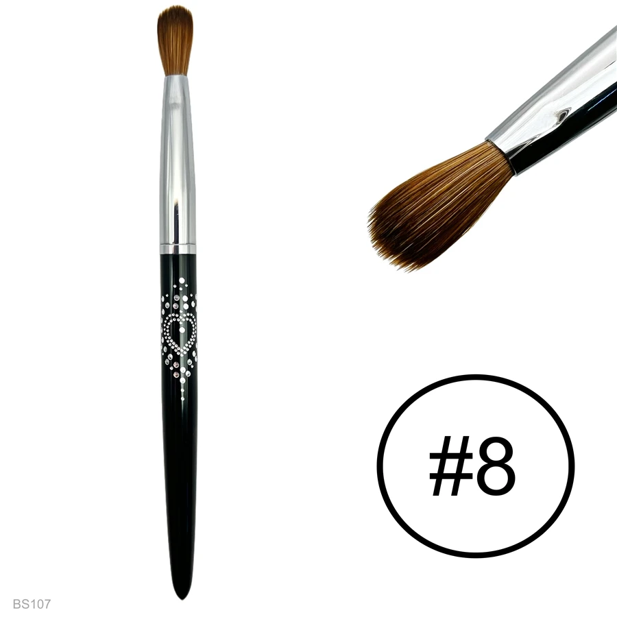 #8 100% Kolinsky Nail Brush (Hearts Diamonds) 3 #8 100% Kolinsky Nail Brush (Hearts Diamonds)