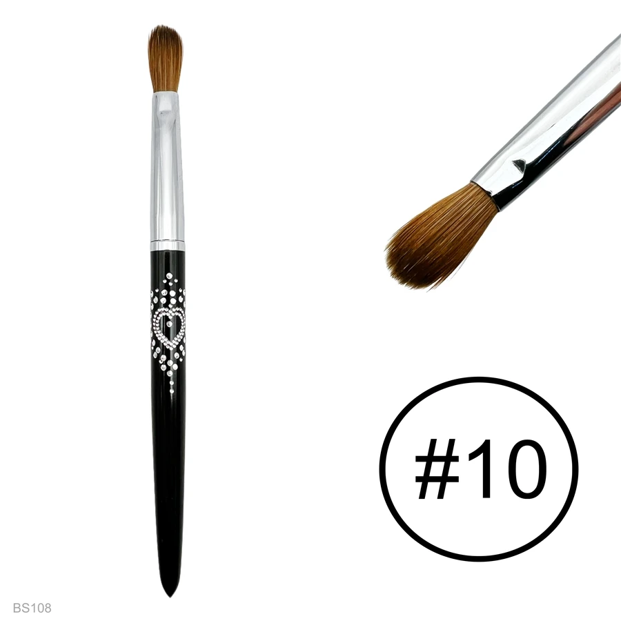 #10 100% Kolinsky Nail Brush ( Hearts Diamonds ) 3 #10 100% Kolinsky Nail Brush ( Hearts Diamonds )