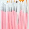 Pink Handle Synthetic Brush Set 15pcs 2 Pink Handle Synthetic Brush Set 15pcs -NAIL BRUSHES Shop BS 61 2