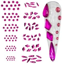 Fuchsia Crystal Shapes / Sizes Mix