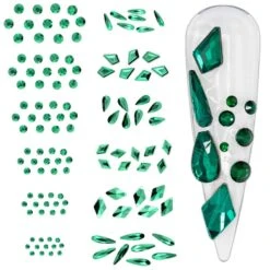 Green Crystal Shapes / Sizes Mix