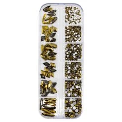 Gold Crystal Shapes / Sizes Mix -NAIL BRUSHES Shop C 108 3