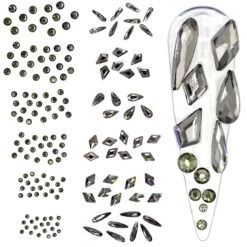 Smokey Black Crystal Shapes / Sizes Mix