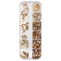 Lt Peach Crystal Shapes / Sizes Mix