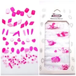 Glamour Crystal Shapes Mix ( NEON PINK )