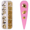 Gold Crystal Shapes / Sizes Mix / Gold Diamonds / Gold Rhinestones / Gold Charms -NAIL BRUSHES Shop C 161 2