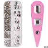 Silver / Platinum / Grey / Gray / Crystal Shapes / Crystal Mix Sizes / Diamonds / 163 -NAIL BRUSHES Shop C 163 2