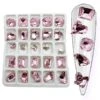 Pink / Crystal Shapes / Diamonds / Box / 25pcs -NAIL BRUSHES Shop C 187 2