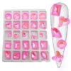 Hot Pink / Crystal Shapes / Diamonds / Box / 25pcs -NAIL BRUSHES Shop C 189 2