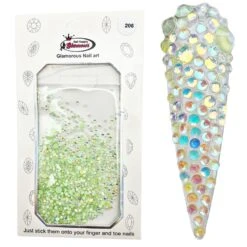 Pastel Light Green Crystal Sizes Mix