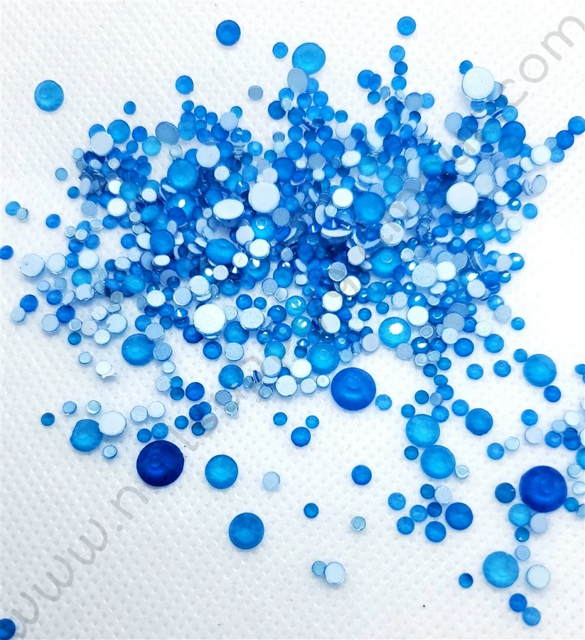Crystals MIX SIZES ( NEON BLUE ) 1440 Pcs 3 Crystals MIX SIZES ( NEON BLUE ) 1440 Pcs