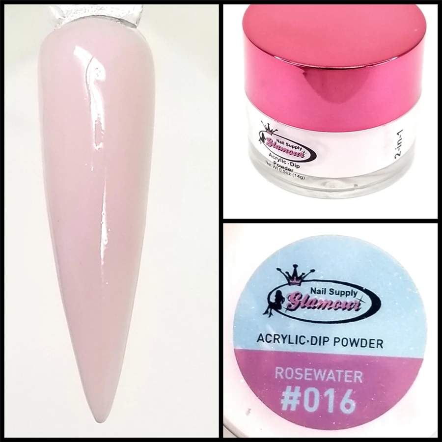Glamour 2 In 1 Acrylic & Dip Powder ROSE WATER #016 1/2oz 3 Glamour 2 In 1 Acrylic & Dip Powder ROSE WATER #016 1/2oz