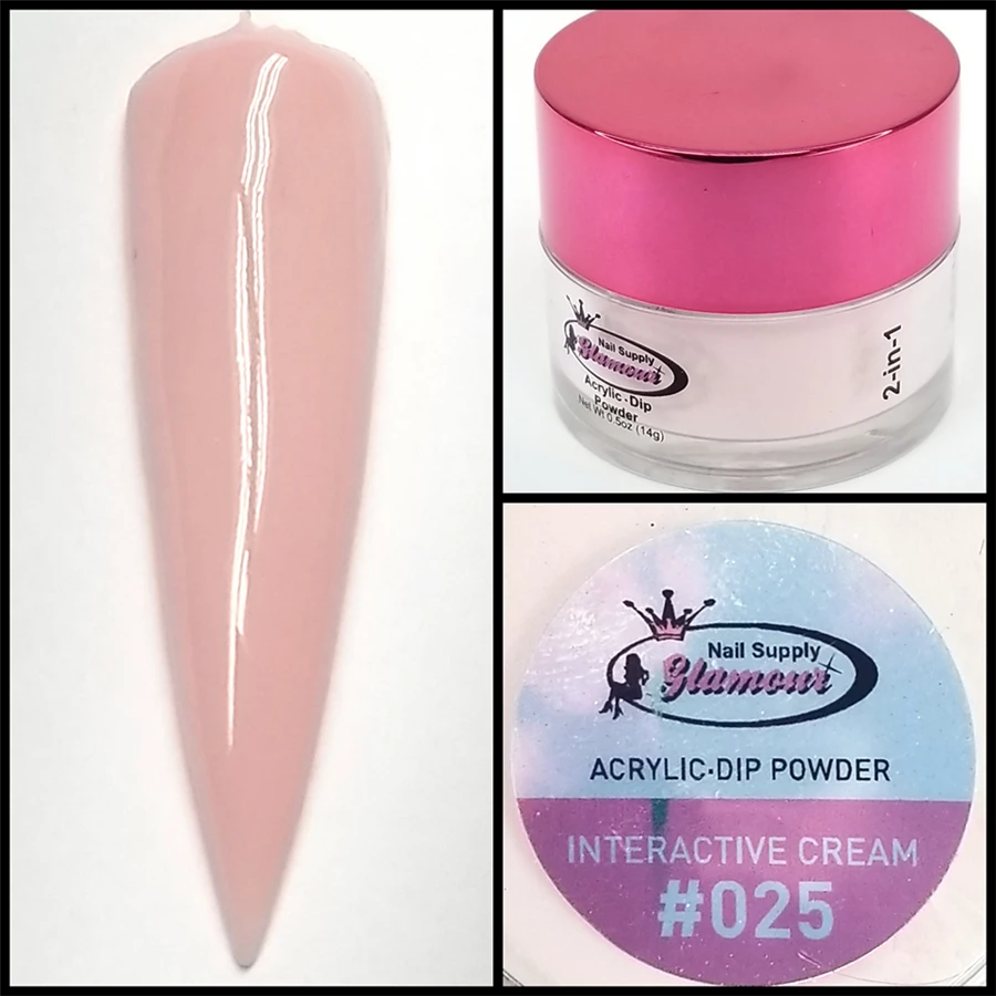 Glamour 2 In 1 Acrylic & Dip Powder INTERACTIVE CREAM #025 1/2oz 3 Glamour 2 In 1 Acrylic & Dip Powder INTERACTIVE CREAM #025 1/2oz