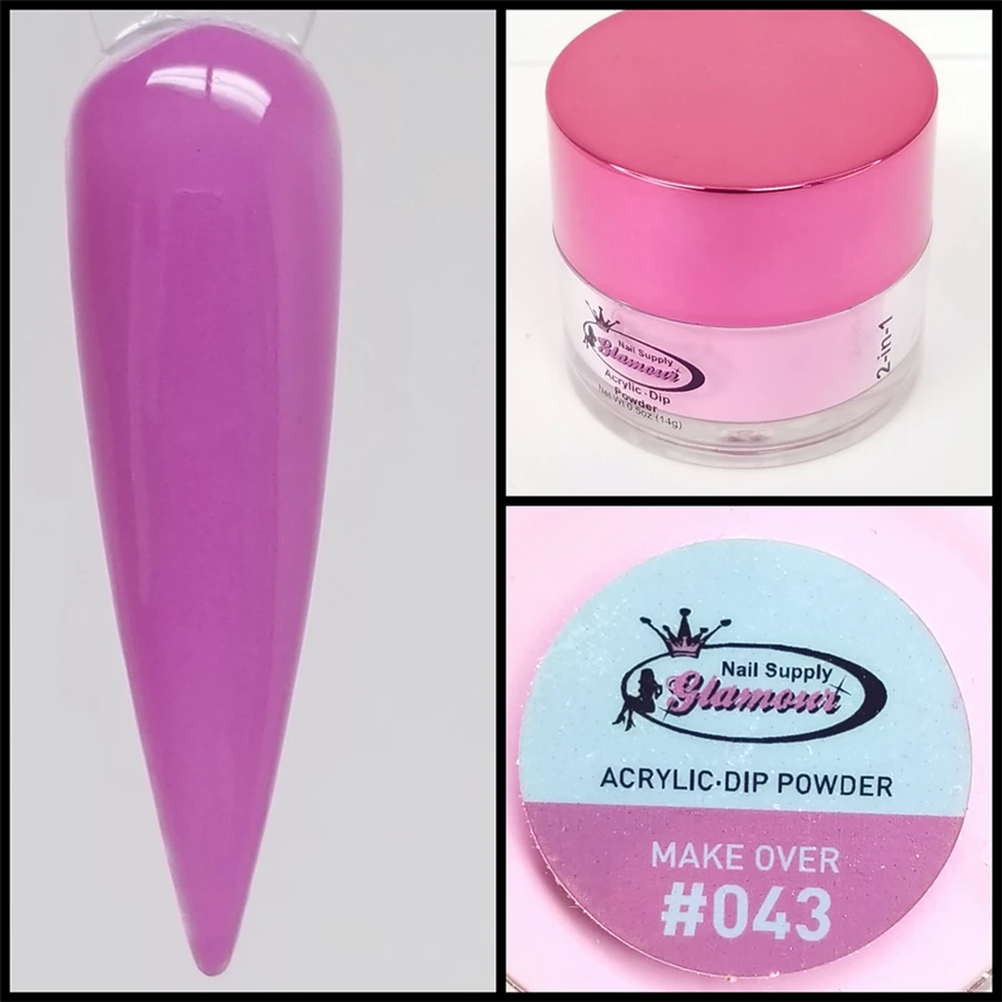 Glamour 2 In 1 Acrylic & Dip Powder MAKE OVER #043 1/2oz 3 Glamour 2 In 1 Acrylic & Dip Powder MAKE OVER #043 1/2oz