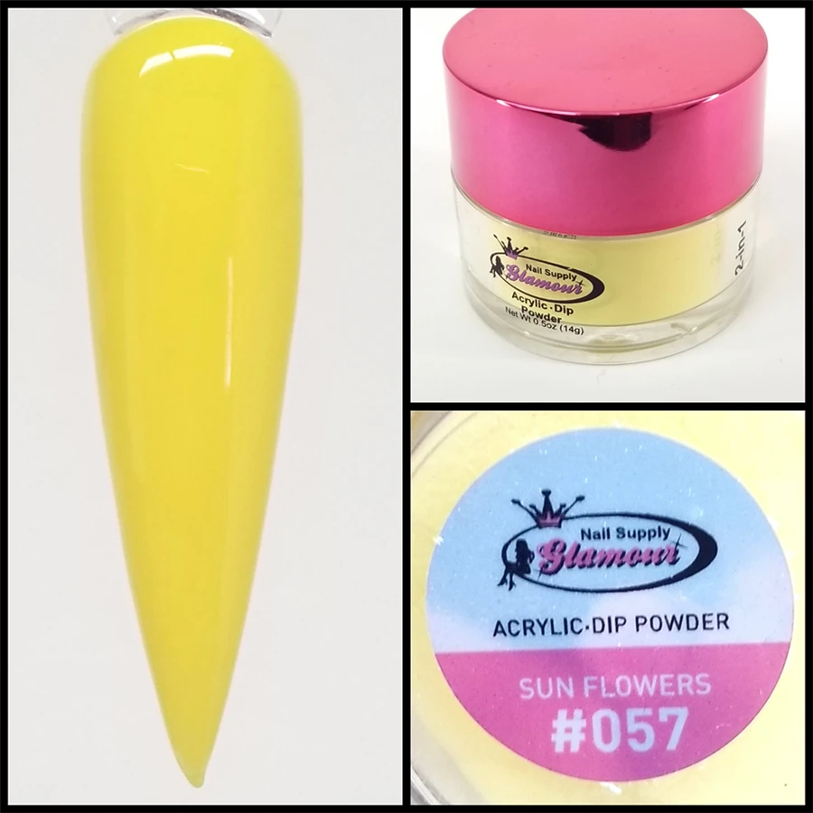 Glamour 2 In 1 Acrylic & Dip Powder SUN FLOWERS #057 1/2oz 3 Glamour 2 In 1 Acrylic & Dip Powder SUN FLOWERS #057 1/2oz