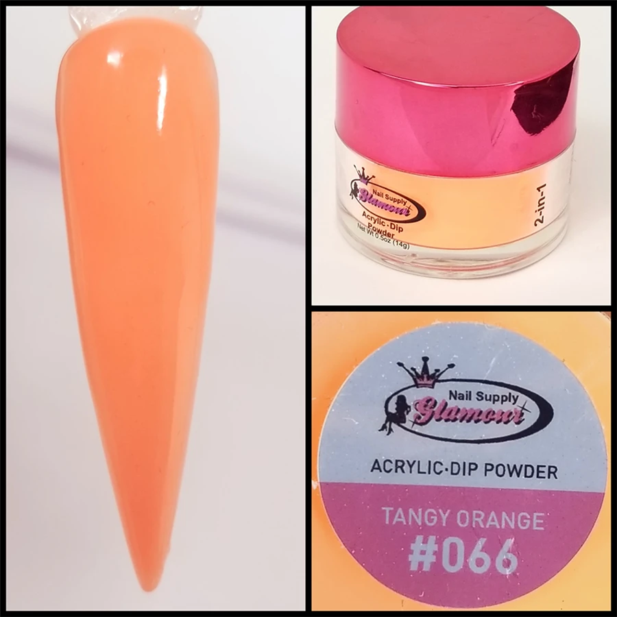 Glamour 2 In 1 Acrylic & Dip Powder TANGY ORANGE #066 1/2oz 3 Glamour 2 In 1 Acrylic & Dip Powder TANGY ORANGE #066 1/2oz