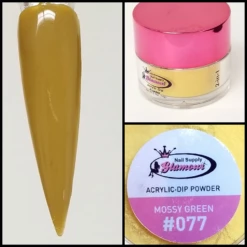 Glamour 2 In 1 Acrylic & Dip Powder MOSSY GREEN #077 1/2oz