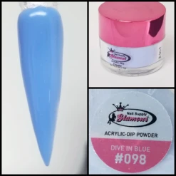 Glamour 2 In 1 Acrylic & Dip Powder DIVE IN BLUE #098 1/2oz