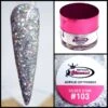 Glamour 2 In 1 Acrylic & Dip Glitter SILVER STAR #103 1/2oz -NAIL BRUSHES Shop G A103 2