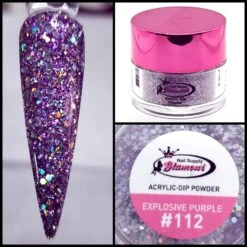 Glamour 2 In 1 Acrylic & Dip Glitter EXPLOSIVE PURPLE #112 1/2oz