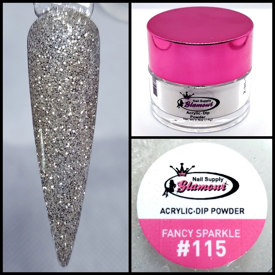 Glamour 2 In 1 Acrylic & Dip Glitter FANCY SPARKLE #115 1/2oz 3 Glamour 2 In 1 Acrylic & Dip Glitter FANCY SPARKLE #115 1/2oz