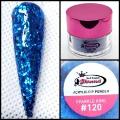 Glamour 2 In 1 Acrylic & Dip Glitter SPARKLE KING #120 1/2oz