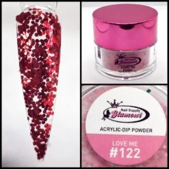 Glamour 2 In 1 Acrylic & Dip Glitter LOVE ME #122 1/2oz