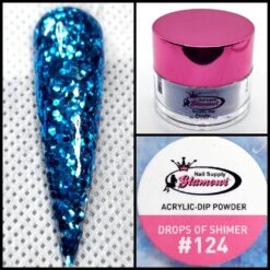 Glamour 2 In 1 Acrylic & Dip Glitter DROPS OF SHIMER #124 1/2oz
