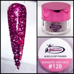 Glamour 2 In 1 Acrylic & Dip Glitter ROMANTIC AND SEXY #128 1/2 Oz