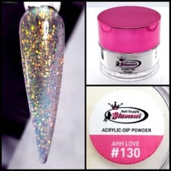 Glamour 2 In 1 Acrylic & Dip Glitter AHH LOVE #130 1/2oz