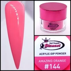 Glamour 2 In 1 Acrylic & Dip Powder AMAZING ORANGE #144 1/2oz