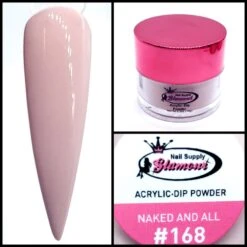 Glamour 2 In 1 Acrylic & Dip Powder NAKED AND ALL #168 1/2oz