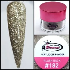 Glamour 2 In 1 Acrylic & Dip Glitter FLASH BACK #182 1/2oz