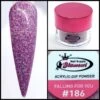 Glamour 2 In 1 Acrylic & Dip Glitter FALLING FOR YOU #186 1/2oz -NAIL BRUSHES Shop G A186 2