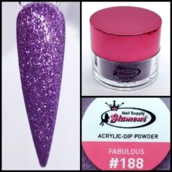 Glamour 2 In 1 Acrylic & Dip Glitter FABULOUS #188 1/2oz