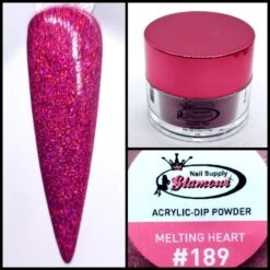 Glamour 2 In 1 Acrylic & Dip Glitter MELTING HEART #189 1/2oz