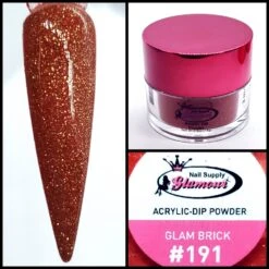 Glamour 2 In 1 Acrylic & Dip Glitter GLAM BRICK #191 1/2oz