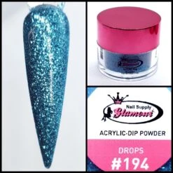 Glamour 2 In 1 Acrylic & Dip Glitter DROPS #194 1/2oz