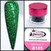 Glamour 2 In 1 Acrylic & Dip Glitter GREEN AS IT #199 1/2oz 2 Glamour 2 In 1 Acrylic & Dip Glitter GREEN AS IT #199 1/2oz -NAIL BRUSHES Shop G A199 2