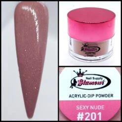 Glamour 2 In 1 Acrylic & Dip Glitter SEXY NUDE #201 1/2oz