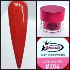 Glamour 2 In 1 Acrylic & Dip Glitter LOVE AND SEX #204 1/2oz