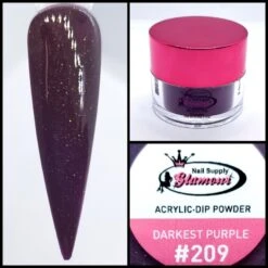 Glamour 2 In 1 Acrylic & Dip Glitter DARKEST PURPLE #209 1/2oz