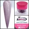 Glamour 2 In 1 Acrylic & Dip Glitter BLACK THERE #211 1/2oz -NAIL BRUSHES Shop G A211 2