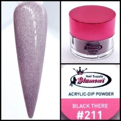 Glamour 2 In 1 Acrylic & Dip Glitter BLACK THERE #211 1/2oz