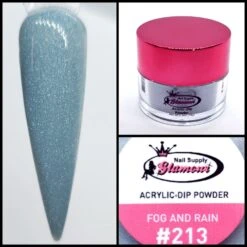 Glamour 2 In 1 Acrylic & Dip Glitter FOG AND RAIN #213 1/2oz